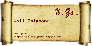 Woll Zsigmond névjegykártya